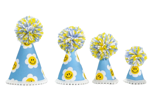 Blue Daisy Party Hat