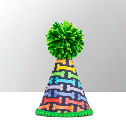 Rainbow Bones Party Hat