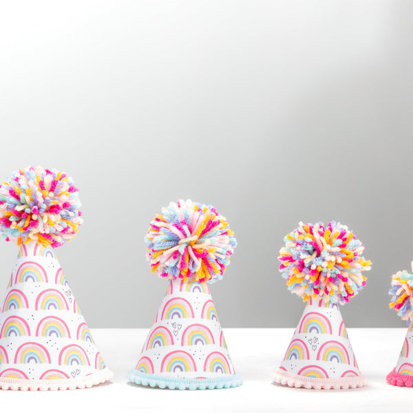Pastel Rainbow Party Hats