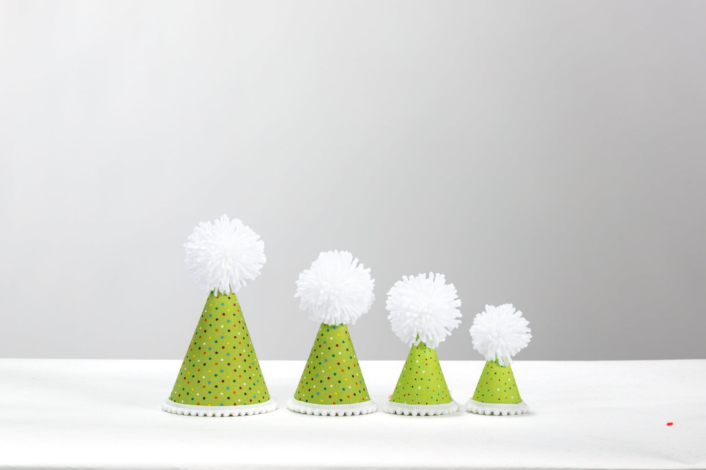 Green Confetti Dots Party Hats